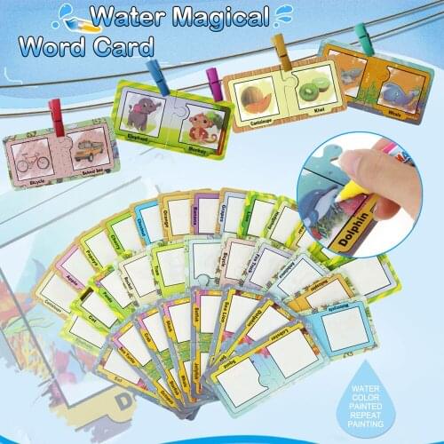 16pcs Coloring Book Card Water Drawing Painting Board Baby Kids Toys with Magic Pen Doodle for Children Drawing Educational Toy