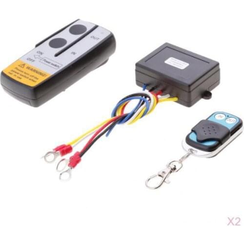 2Pcs Heavy Duty 50ft Car ATV SUV Winch Remote Receiver Automatic Winch Tools