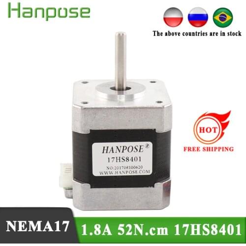 1pcs Free shipping 4-lead Nema17 Stepper Motor 48mm 78Oz-in 1.8A Nema 17 motor 42BYGH 1.7A (17HS8401) motor for 3D printer