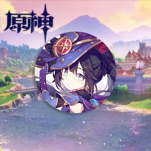 58mm Online Game Genshin Impact Brooch Pin Cosplay Badge Accessories For Clothes Backpack Decoration Gift