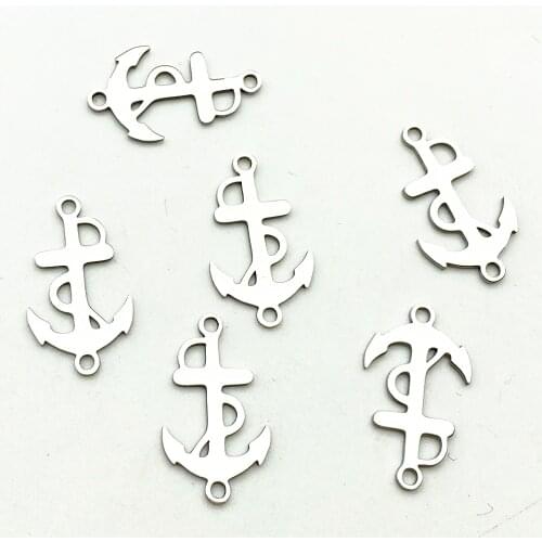 6Pcs Vintage Anchor Charm Jewelry Diy Use Stainless Steel Never Fade Handmade Accessory Jewelry Diy Making