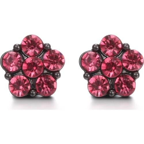 7 Colors Crystal Filled Flower Ginger Snap Button Vintage Metal Bloom Snap DIY 12mm Snap Earrings Jewelry Gift