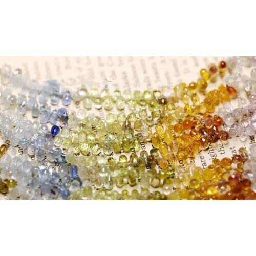 AAAA LOOSE BEADS 3-6mm multicolor sapphire drop faceted wholesale for DIY jewelry necklace