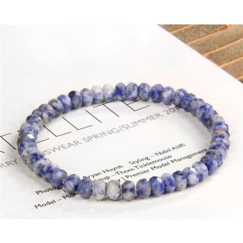 4*6mm Faceted Abacus Beads Bracelet Natural Stone Tiger Eye Bracelets Men Rose Quartzs Beaded Yoga Bracelet Women Lucky Jewelry