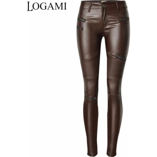 Faux Leather Pants Skinny WomenS Pants PU Sexy Elastic Zipper Biker Trousers Pantalon Femme 2017