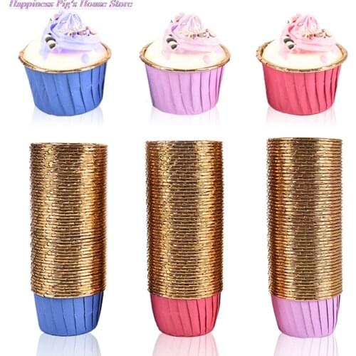 50 Pcs Cake Paper Cups Muffin Cupcake Liner Cake Wrappers Baking Cup Tray Case Party Supplies High Temperature Muffin Cup