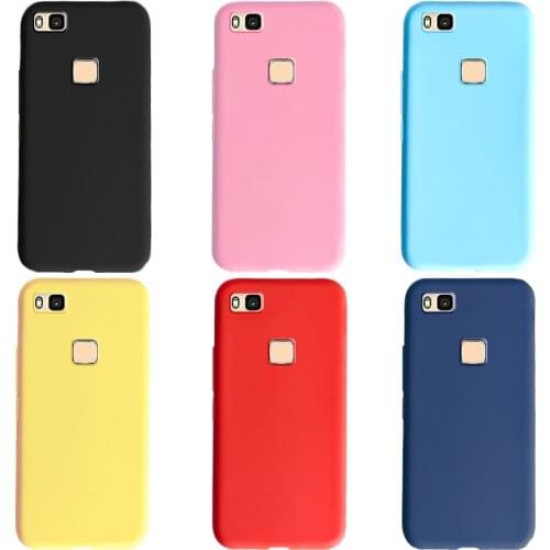 Phone Case For Huawei P8 Lite P8Lite P9 P10 lite p9lite P 8 Lite 2017 9 10 Black Soft TPU Candy Color Back Silicon Case Cover