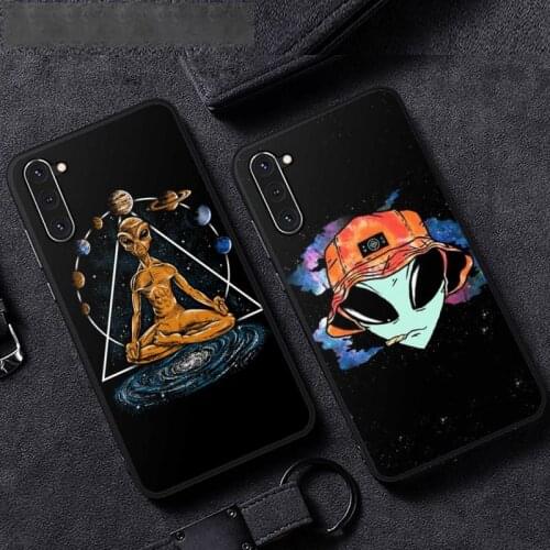 Trippy Tie Dye Peace Alien Phone Case For Samsung A51 A32 A52 A71 A50 A12 A21S S10 S20 S21 Plus Fe Ultra