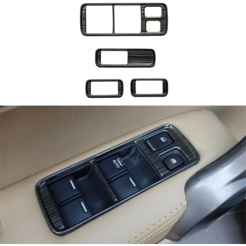 For Honda CRV CR-V 2007-2011 4pcs Black Titanium Window Lift Panel Switch Cover Trim