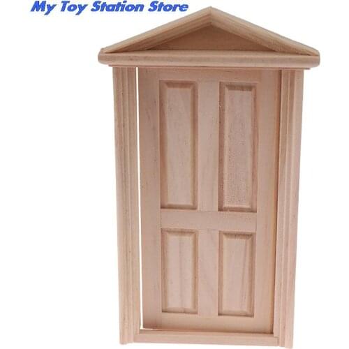 17.8*9*2cm Doll House door Furniture Simulation Miniatures DIY Wooden Spire Door Dollhouse Accessories Pretend Play Toy for kids