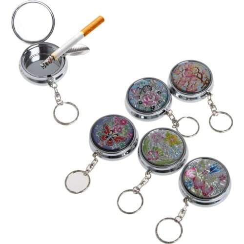 Ash Bin Portable Stainless Steel Pocket Round Cigarette Ashtray Case AXYC