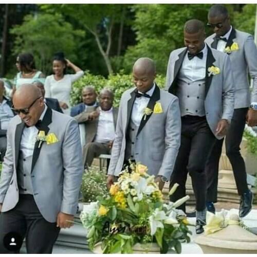 Handsome Two Buttons Groomsmen Notch Lapel Groom Tuxedos Men Suits Wedding/Prom Best Man Blazer ( Jacket+Pants+Tie+Vest) A171