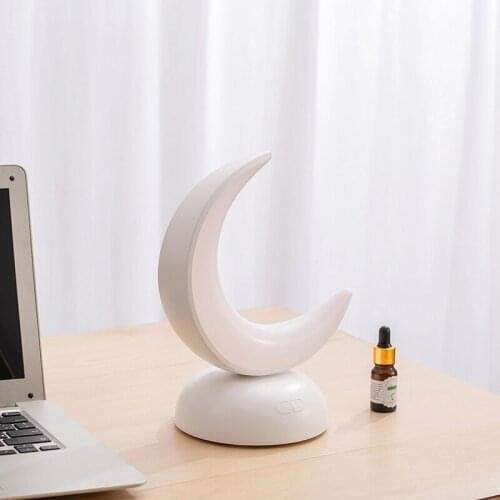 Creative Moon Shape Aromatherapy Night Light Portable Bedroom Dormitory Bedside Desktop LED Table Lamp Bedroom Decoration