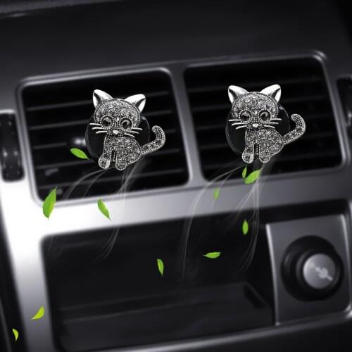 LEEPEE Auto Outlet Air Freshener Car Air Vent Perfume Air Conditioner Adornment Clip Diamond kittens Molding Car Aroma Diffuser