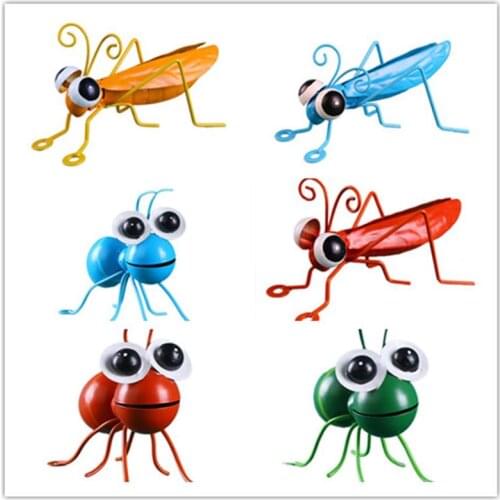 Metal Ants Locust Ornaments Sculptures Simulation Insect Statues For Wall Patio Courtyard Yard Garden Art Decor Accessories