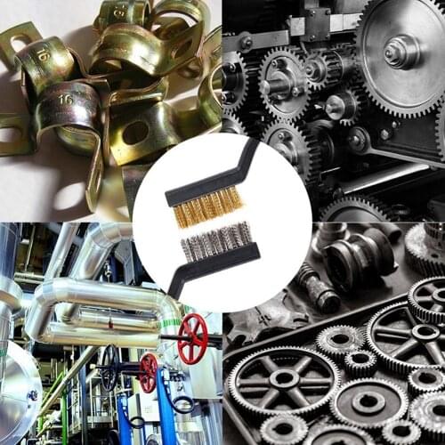 170mm Mini Brushes Wire Brass Brush 12/15pcs Micro Steel Brass Rust Remover Paint Remove Metal Scrubbing Polishing Burring Brush