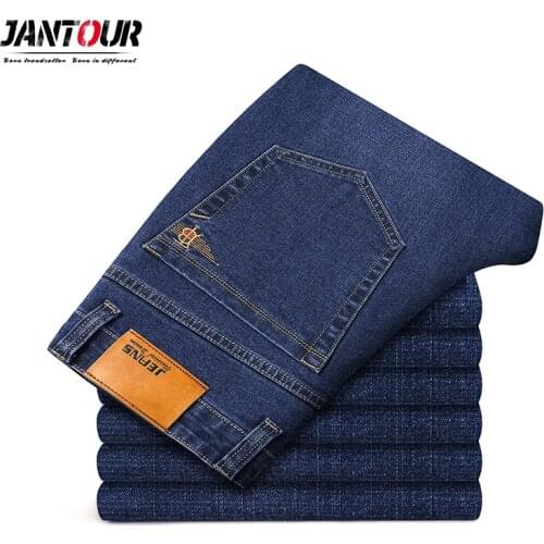 Autumn Winter Cotton Jeans Men High Quality Famous Brand Denim trousers soft mens pants thick jean fashion Big size 40 42 44 46