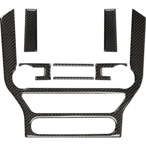 ABS Carbon Fiber Stickers Decals Central Control Panel Interior Trim Cover for Ford Mustang 2015-2020 Car Styling
