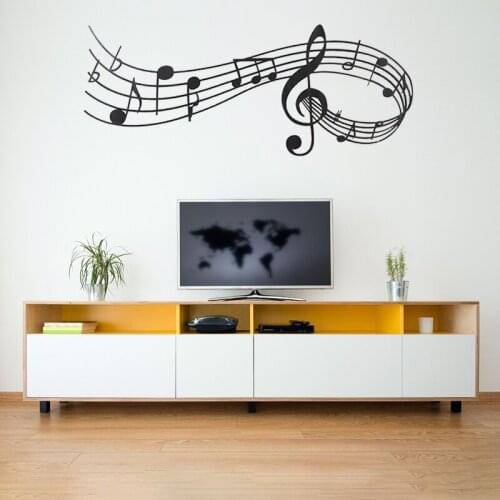 New Black/White Music Songs Sound Wall Sticker Melody Musical Notes Wall Decal Door Window Sticker for Bedroom Music Room Decor