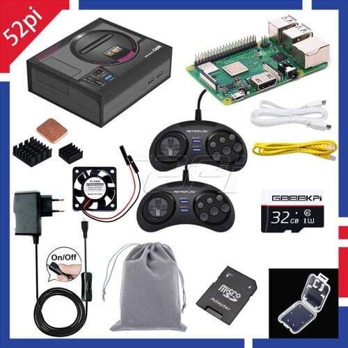 52Pi Retroflag Original MEGAPi Case With Optional Wired USB Game Controller Carry Bag for Raspberry Pi 3B Plus (3B+) /3B