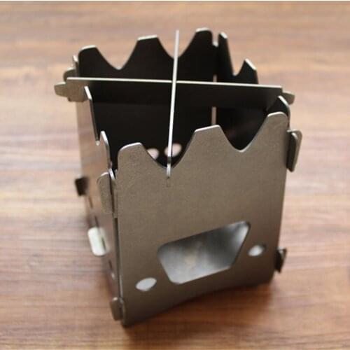 1PC Portable Simple Bigger Titanium Alloy Stoves Quick Installation Disassembly Card Splice Outdoor Camping Stove Grill Furnace