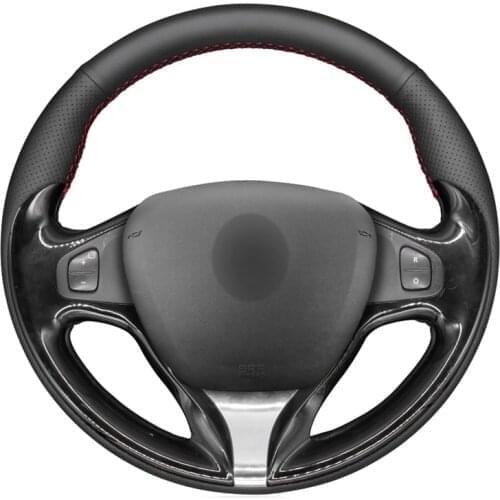 Hand-stitched Black PU Faux Leather Car Steering Wheel Cover for Renault Clio 4 2012-2016 Captur Renault Samsung QM3 2013