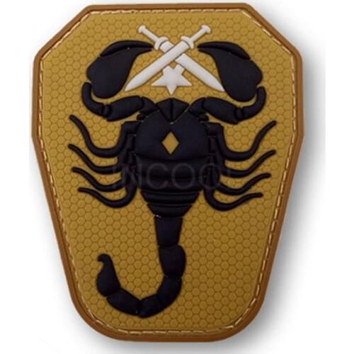 PVC Patch Scorpion Patch Tactical Emblem Badges Hook Rubber Patches For Jackets Jeans Backpack