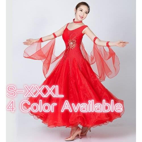 Modern dance ballroom dance dress pendant cuff standard competition costumes one piece dress Waltz Tango