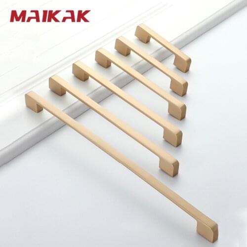 Modern Gold Cabinet Handles Zinc Alloy Kitchen Handle Cupboard Door Pulls Drawer Knobs Bedroom Door Furniture Handle Hardware