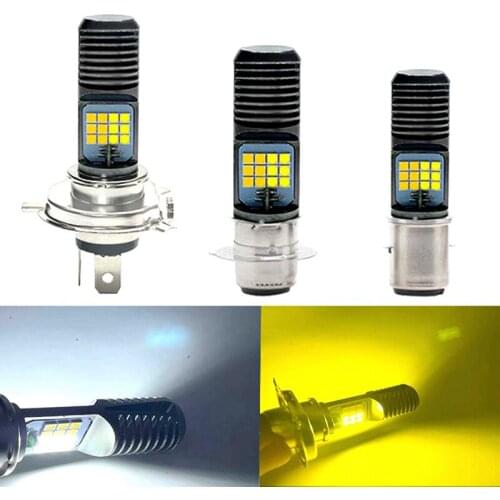 H4 Ba20d P15d Led Motorcycle Headlight Bulbs 6000k Hi/lo Beam 3030 12smd Moto Led Scooter Atv Accessories Fog Lamp Yellow White