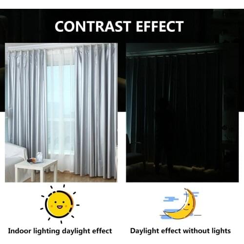 Sun Protection Blackout Curtains with Coated Lining Thickened Light Blocking Window Thermal Insulated Window Curtain Panels