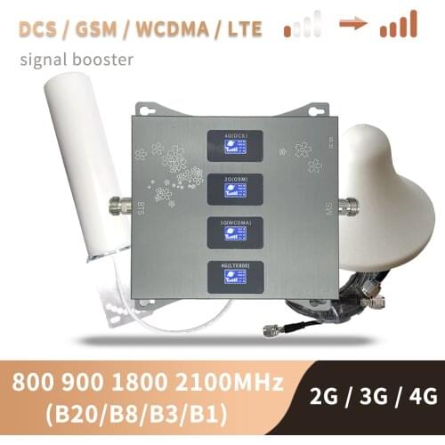 B20 800 900 1800 2100 Mhz Cell Phone Booster Tri Band Mobile Signal Amplifier 2G 3G 4G LTE Cellular Repeater GSM DCS WCDMA Set
