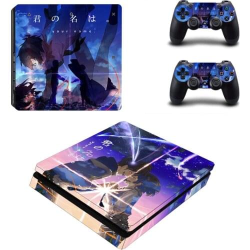 Anime Your Name PS4 Slim Stickers Play station 4 Skin Sticker Decals For PlayStation 4 PS4 Slim Console & Controller Skin Vinyl