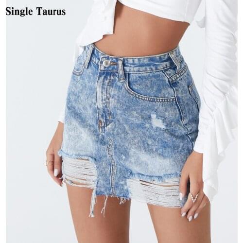Snow Blue Denim Skirts 2021 Summer Fashion Streetwear Mini Harajuku Faldas Mujer Moda Casual Vintage Sexy Jeans Skirts for Women