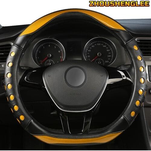 ZHOUSHENGLEE Microfiber Leather Car Steering Wheel Cover For Volvo XC90 S80 XC60 S90 V70 V50 S40 V60 XC70 V40