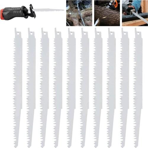 10pcs HCS Saber Saw Blades 240x19x1.5mm Reciprocating Saw Blade Saber Saw Blade for PVC Wood Cut