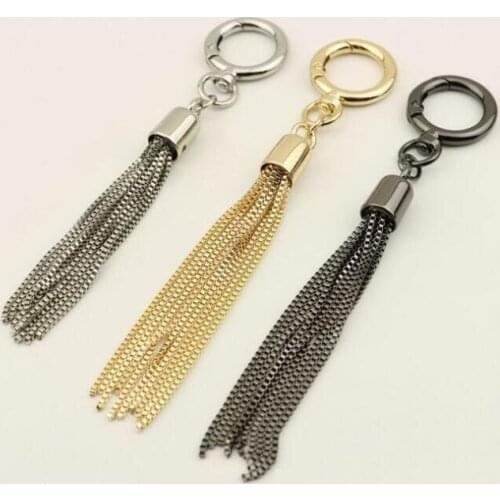 10 PCS/lot) Wholesale Handbag Hardware Accessories Handbag Metal Tassel Pendant Spring Ring