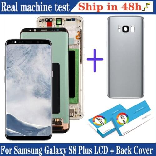 100% Original Amoled Display For Samsung Galaxy S8 Plus LCD S8 Plus G955 G955F LCD Touch Screen Repair parts LCD with back cover