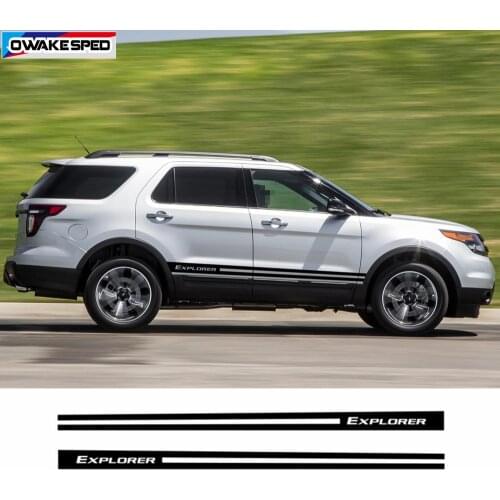 2 PCS Explorer Sport Stripes Car Door Side Skirts Graphics Vinyl Sticker Off Road Car Decals For Ford Explorer