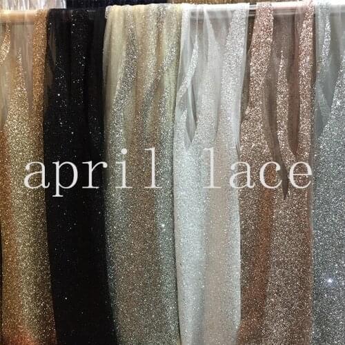 2018 new 5yards D471# stock champagne gold dot lace shining glitter lace for african wedding /lady dress