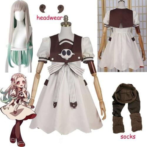 2020 Anime Jibaku Shounen Hanako kun Nene Yashiro Cosplay Costumes Wig Women Dress Uniform for Halloween Party Free Shipping