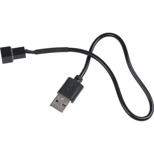 32cm Adapter Cable USB 2.0 A Male To 3-Pin/4-Pin Connector Adapter Cable For 5V Computer PC Fan Black