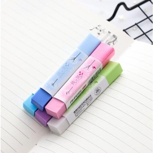 500pcs/lot Creative Stationery Supplies Kawaii Cartoon Pencil Erasers for Office School Kids Prize Writing Drawing Student Gift
