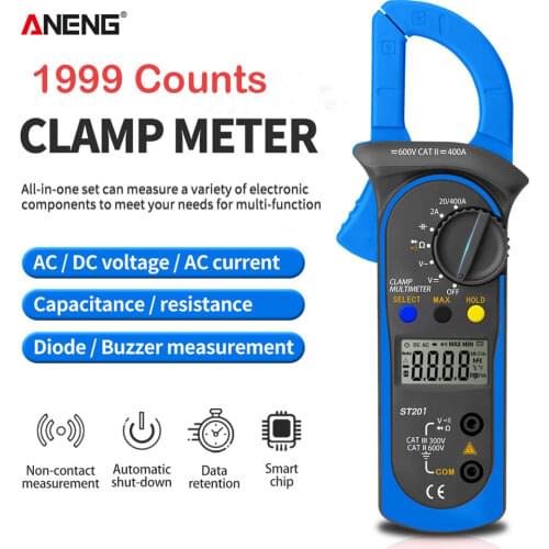 ANENG ST201 Ture RMS 1999 Counts Digital Multimeter AC/DC Clamp Ammeter Transistor Capacitor Automotive Voltage Tester lcr Meter