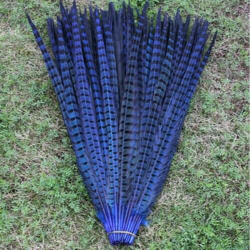 Free shipping 100 PCS long blue color pheasant tail feathers 22-24inches/55-60cm