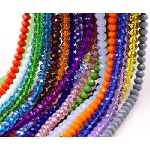 One strand 3x4mm Crystal Glass Rondelle Faceted Loose Spacer Bead Accessory Handmade DIY Jewelry Making pick up colors y1258