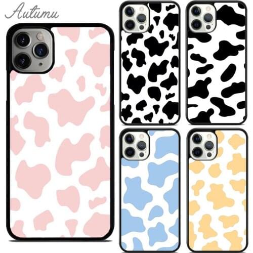 Cow Print Phone Case for iPhone 11 12 Pro Max mini X XR XS SE 2020 5 6S 7 8 Plus Samsung Galaxy S8 S9 S10 Cover shell coque
