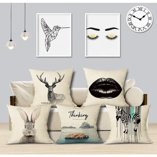 Cool Cotton linen nordic style cushion cover tree leaf almofadas cojins 45Cmx45Cm Square Seat Home Decor 3D printed Pillow Cover