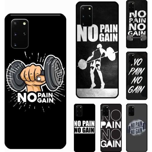 No Pain No Gain Gym Case For Samsung Galaxy Note 20 Ultra S20 FE S8 S9 S10 Plus Note 10 Plus S21 Ultra Cover