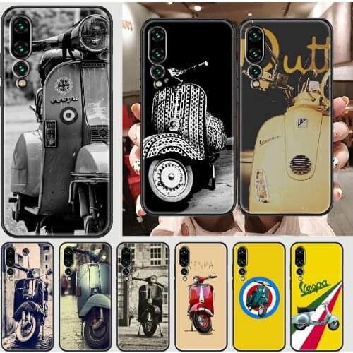 Vespa Scooter Motorcycle Phone case For Huawei P Mate P10 P20 P30 P40 10 20 Smart Z Pro Lite 2019 black soft prime silicone